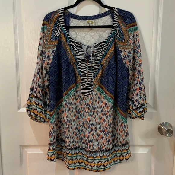 Anthropologie Fig & Flower Boho Peasant Top Plus Size 2X - Picture 9 of 11